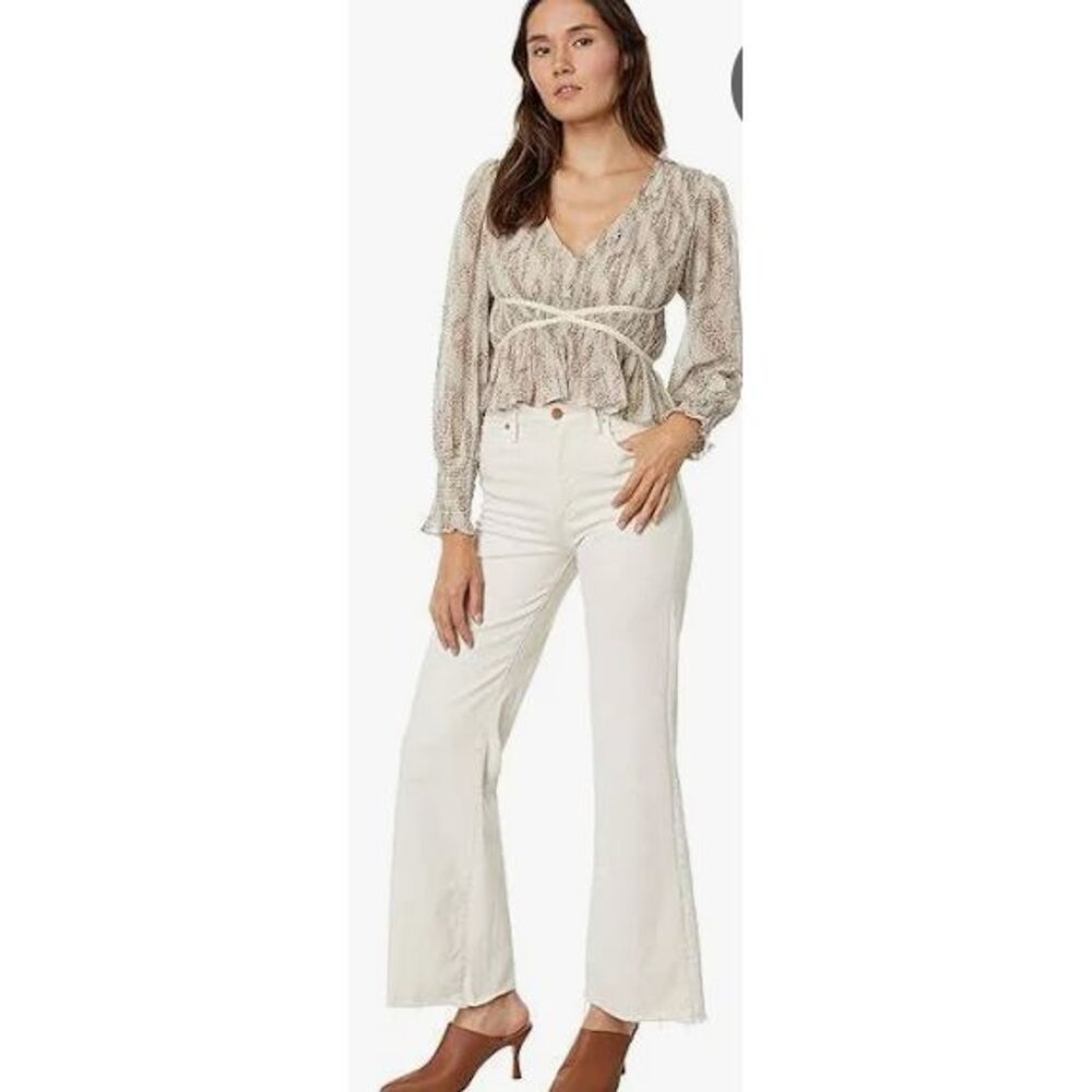 En Saison Women's Ever Pleated Chiffon Long-Sleeve Top M NWT $98